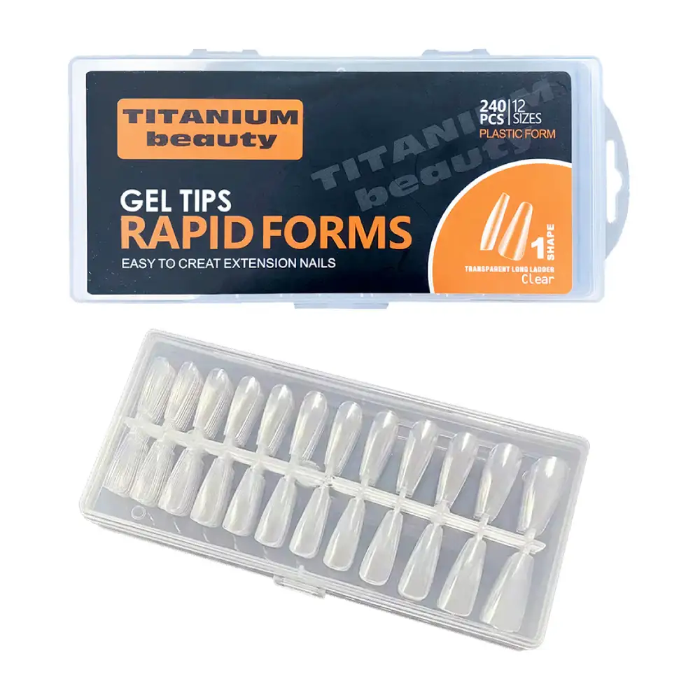 001033734r تیپ کاشت ناخن تیتانیوم مدل گلدانی بسته 240 عددی