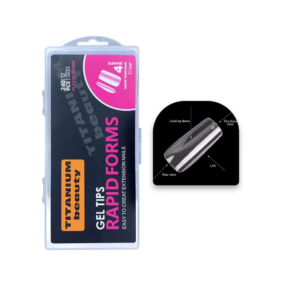 0010337mm5 تیپ کاشت ناخن تیتانیوم مدل مربع بسته 240 عددی