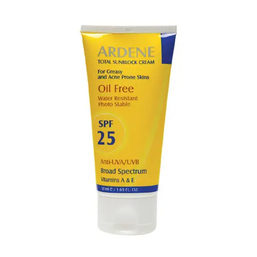 ardene total sunblock cream spf 25 oil free كرم ضدآفتاب آردن بی رنگ SPF25 فاقد چربی