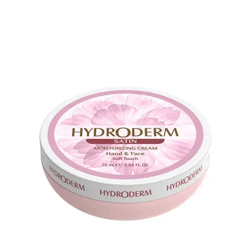 hydroderm moisturizing cream hand face 75ml کرم کاسهای مرطوب کننده هیدرودرم Satin صورتی 75ml