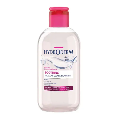 hydroderm soothing micellar cleansing water 250m میسلار واتر هیدرودرم 3 در 1 مدل Soothing پوست حساس 250ml