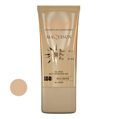 maquisun foundation sunscreen nw15 ضد آفتاب SPF50 کرم پودری NW15 و پرایمری 12h سان سیف مدل مکیسان