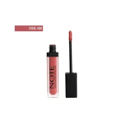 رژ لب مایع مات رنگ صورتی ملیح نوت 409 استاندارد وگان