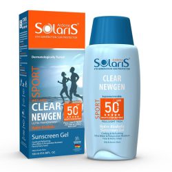 ژل هیدرو الکلی ضد آفتاب سولاریس آردن SPF50 بی رنگ Clear Newgen