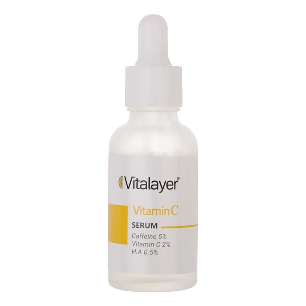 سرم-ویتامین-سی-و-کافئین-ویتالیر سرم صورت قطره چكانى ویتالیر ويتامين C و کافئین 30ml