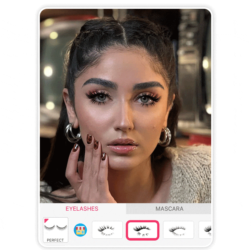 عکس مربوط به گریمو با کیفیت بدون بکگراند تست مژه با گریمو برنامه آنلاین آرایشی با هوش مصنوعی