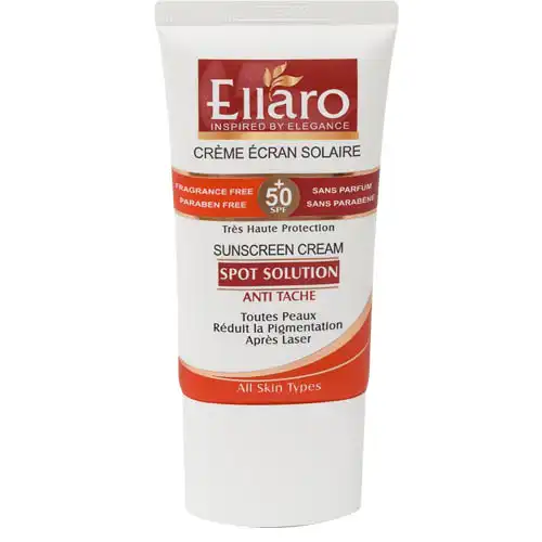 Elham Spot Solution Colorless Sunscreen Cream with SPF 50, 40ml کرم ضد آفتاب بی رنگ الارو Spot Solution با SPF 50 حجم 40ml
