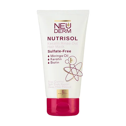 Neuderm nutrisol keratin rinse out hair mask ماسک مو کراتینه نئودرم فاقد سولفات نوتریسل 150ml