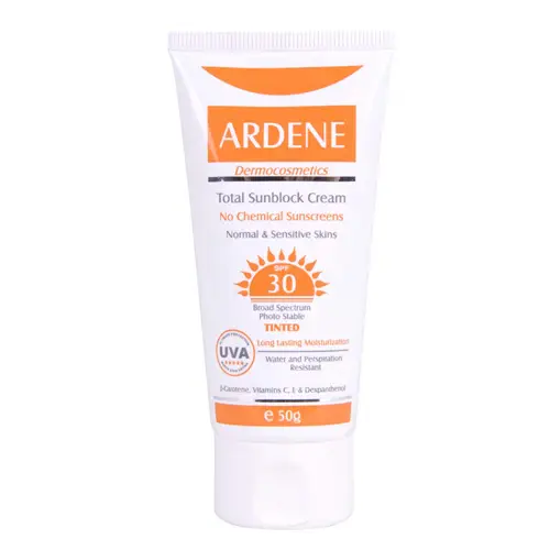 ardene nochemical tinted total sunblock cream کرم ضد آفتاب رنگی آردن SPF30 فیزیکال