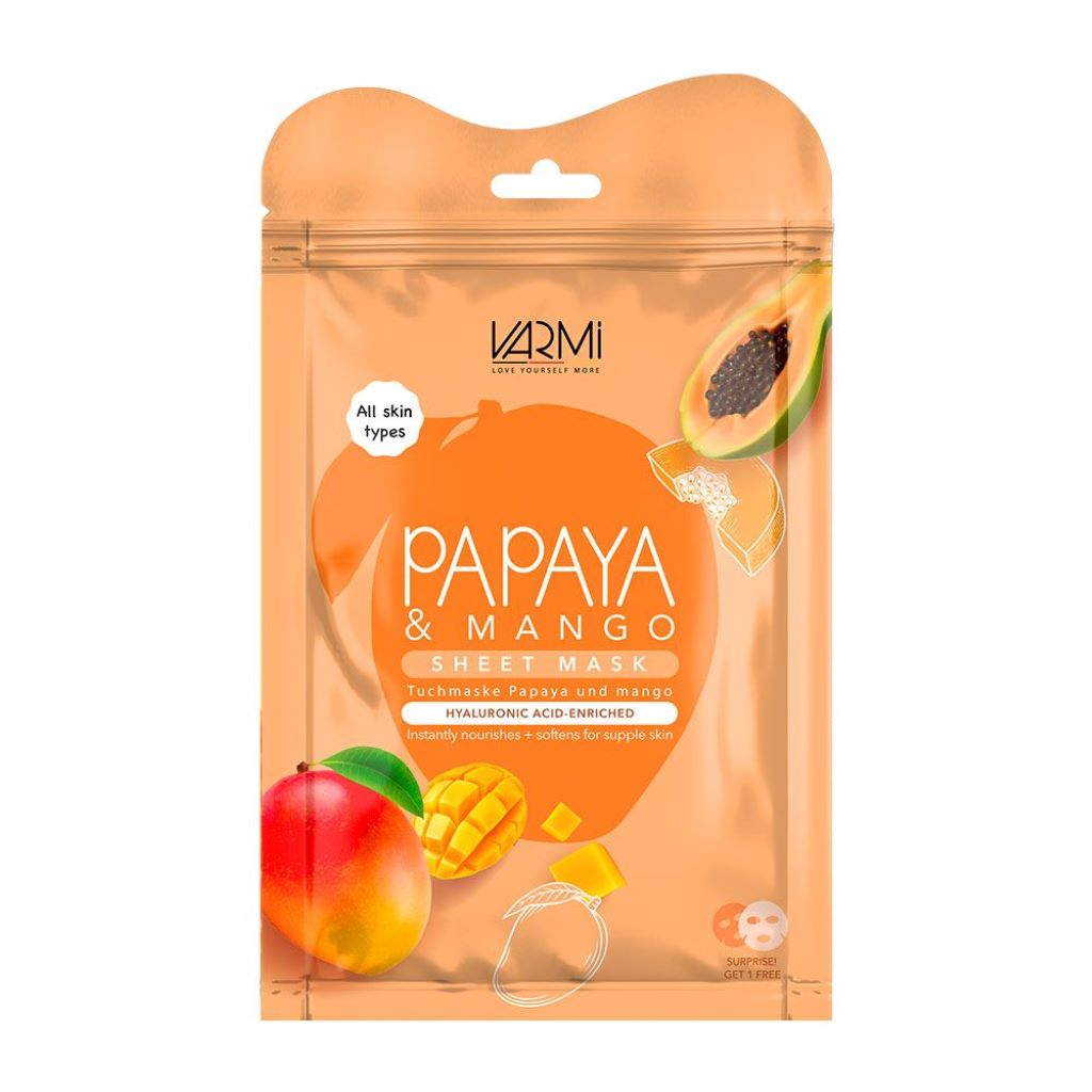 دبل شیت ماسک آبرسان پاپایا و انبه وارمی دبل شیت ماسک آبرسان پاپایا و انبه وارمی