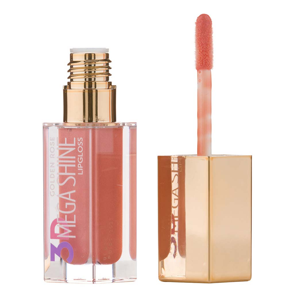 رژلب-مایع-مگا-شاین-3D-کد-115 رژلب مایع 3D Mega Shine گلدن رز شماره 115