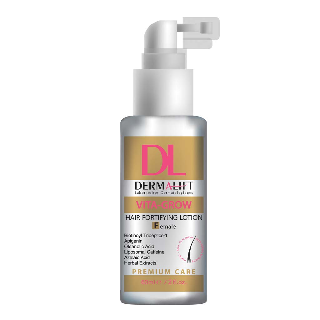 لوسیون-تقویت-کننده-موی-سر-بانوان-درمالیفت لوسیون تقویت کننده موی سر بانوان ویتا گرو 60ml برند درمالیفت