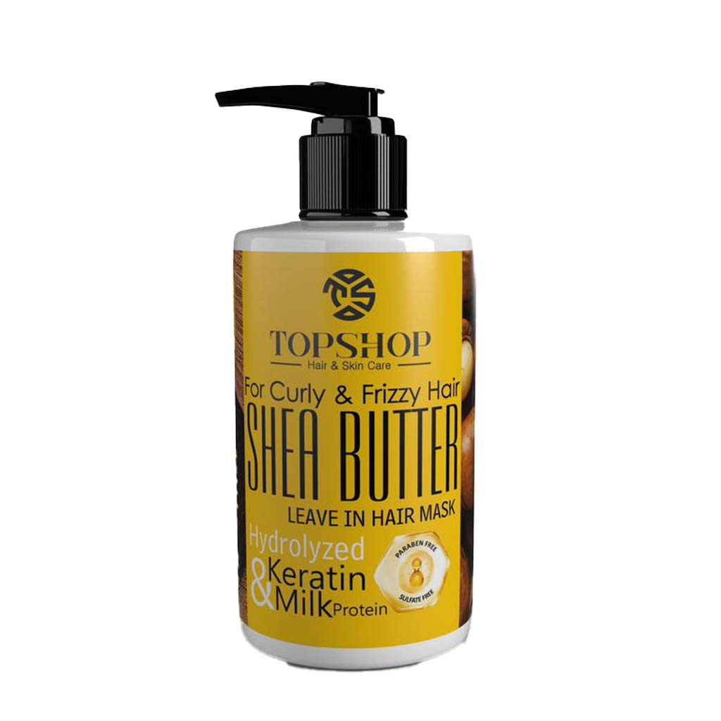 ماسک مو بدون آبکشی مناسب موهای مجعد و وزدار شی باتر 250 میل ماسک مو بدون آبکشی تاپ شاپ موی مجعد و وزدار شی باتر 250ml