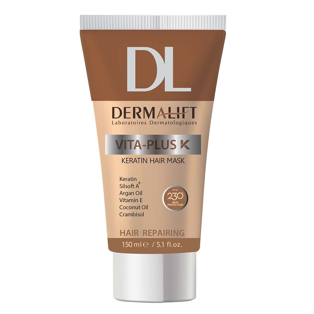 ماسک-مو-مناسب-موهای-کراتینه-درمالیفت ماسک مو کراتینه ویتاپلاس کی 150ml برند درمالیفت