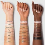 تست رنگ کانسیلر بوستر پد دار شیگلم رنگ nude روی دست