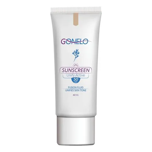 Gonelo Sun ScreenUnify Active Spf 50 ضد آفتاب روشن کننده پوست spf50 فیوژن فلوئید گونلو بژ طبیعی