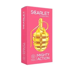 کاندوم سفت کننده حجم دهنده اسکارلت 12 عددی MIGHTY ACTION