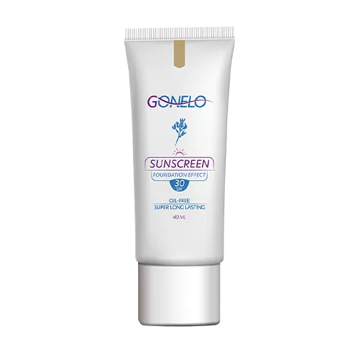 gonelo-dark-beige-sunscreen-foundation ضد آفتاب رنگی Spf30 گونلو foundation effect رنگ بژ تیره