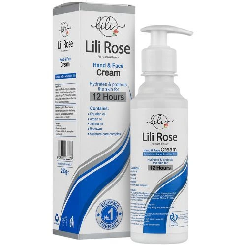 lili rose Hand And Face Cream For Dry Skin کرم مرطوب کننده پمپی دست و صورت لی لی رز 250ml