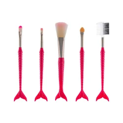 ست براش 5 عددی مدل پری دریایی با رنگ سرخابی