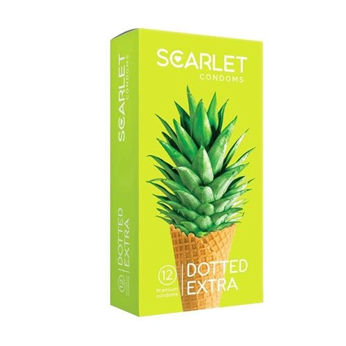 scarlet-dotted-extra-condom-12pcs کاندوم خاردار اسکارلت 12 عددی DOTTED EXTRA