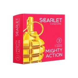 کاندوم سفت کننده حجم دهنده اسکارلت 3عددی MIGHTY ACTION