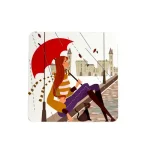 آینه آرایشی زیبت مدل دختر و چتر