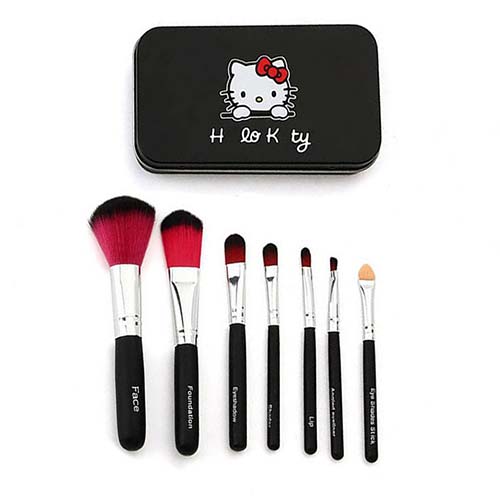 ست-براش-آرایشی-7-عددی-هلو-کیتی-رنگ-مشکی ست براش آرایشی 7 عددی هلو کیتی رنگ مشکی