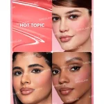 تست رنگ رژگونه مایع شیگلم رنگ Hot Topic روی گونه