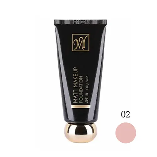 my-diamond-matt-makeup-foundation-mf02 کرم پودر مات SPF15 مای MF02 بلک دایموند