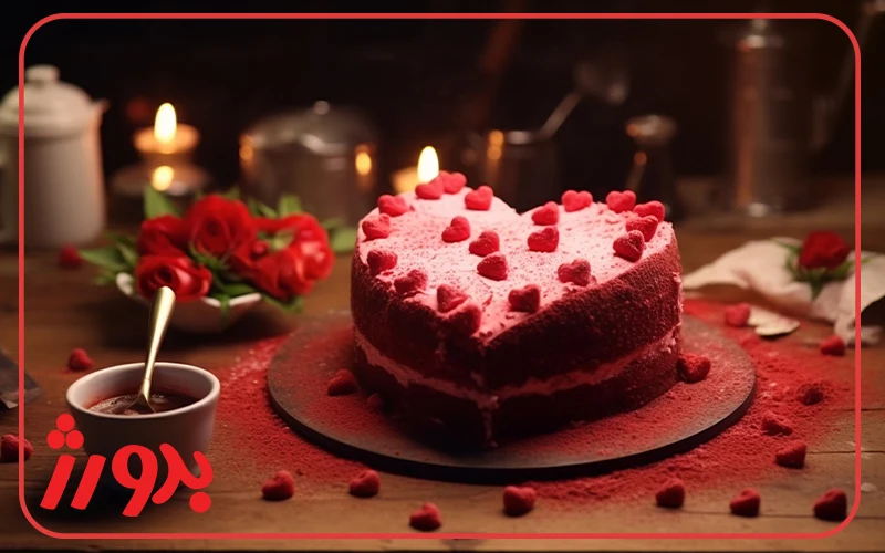 کیک و شیرینی کنار کادو ولنتاین