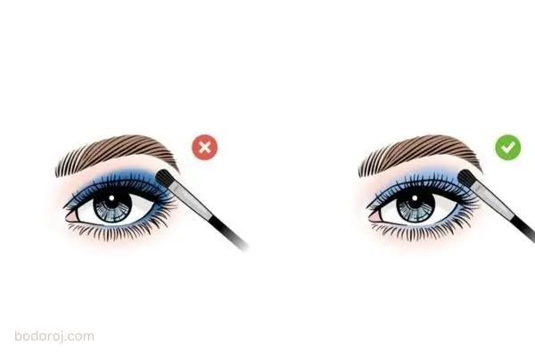 اندازه مناسب زدن پودر سایه روی چشم