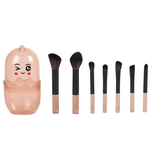 Brown Chick Makeup Brushes Piece 7 ست براش 7 عددی طرح باکس جوجه رنگ قهوه ای
