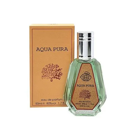 Eau de Parfum Fragrance world Aqua Pura 50ml ادو پرفیوم فراگرنس ورد آکوا پورا Aqua Pura حجم 50 میلی لیتر