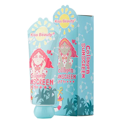 Kiss Beauty Spf90 Collagen Sun Creeam کرم ضد آفتاب کیس بیوتی کلاژن بی رنگ SPF90