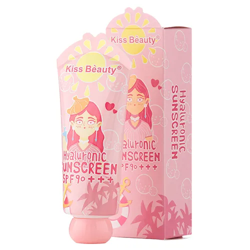 Kiss Beauty Spf90 Hyaluronic Sun Creeam کرم ضد آفتاب کیس بیوتی بی رنگ هیالورونیک اسید SPF90