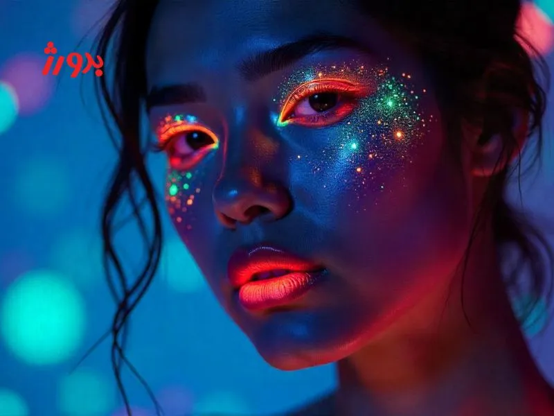 لوازم ارایش بلک لایت نارنجی سبز