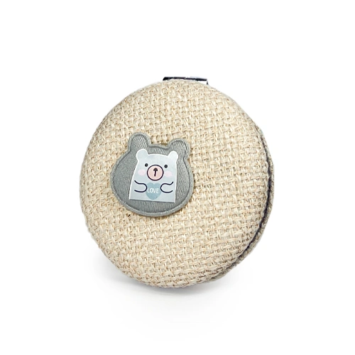 White hemp pocket makeup mirror آینه آرایشی جیبی کنفی سفید