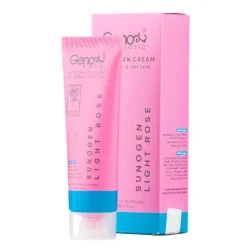 کرم ضد آفتاب ژنوبایوتیک رنگ رز روشن مدل سانو ژن SPF 50 پوست خشک