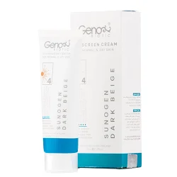 کرم ضد آفتاب رنگی ژنو بایوتیک مدل سانو ژن رنگ بژ تیره SPF 50