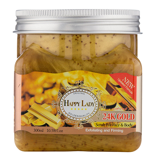 0010383ftm اسکراب شنی صورت و بدن هپی لیدی حاوی طلا