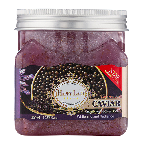 0010383grg اسکراب شنی صورت و بدن هپی لیدی حاوی عصاره خاویا