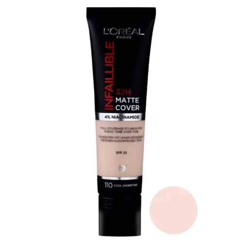 0010255bkq کرم پودر مات لورال اینفالیبل 32 ساعته شماره 110