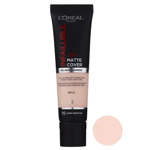 0010255y9n کرم پودر مات لورال اینفالیبل 32 ساعته شماره 115