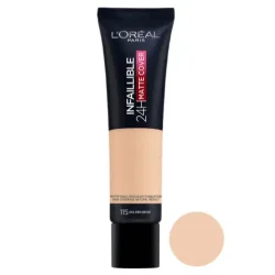 کرم پودر مات لورال اینفالیبل 24 ساعته رنگ گلدن بژ شماره 115