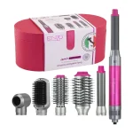 کیف و تجهیزات سشوار 6 کاره انزو طرح دایسون 4136 صورتی