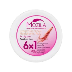 کرم آبرسان کاسه ای موزیلا هیالورونیک اسید و عصاره جینسینگ پوست چرب