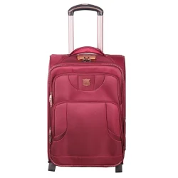 چمدان پولو کلاس زرشکی زیپ دوبل سایز کوچک ارتفاع 50 سانتی متر