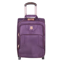 چمدان پولو کلاس بنفش زیپ دوبل سایز کوچک ارتفاع 50 سانتی متر