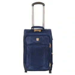 چمدان پولو کلاس سرمه ای زیپ دوبل سایز کوچک ارتفاع 50 سانتی متر